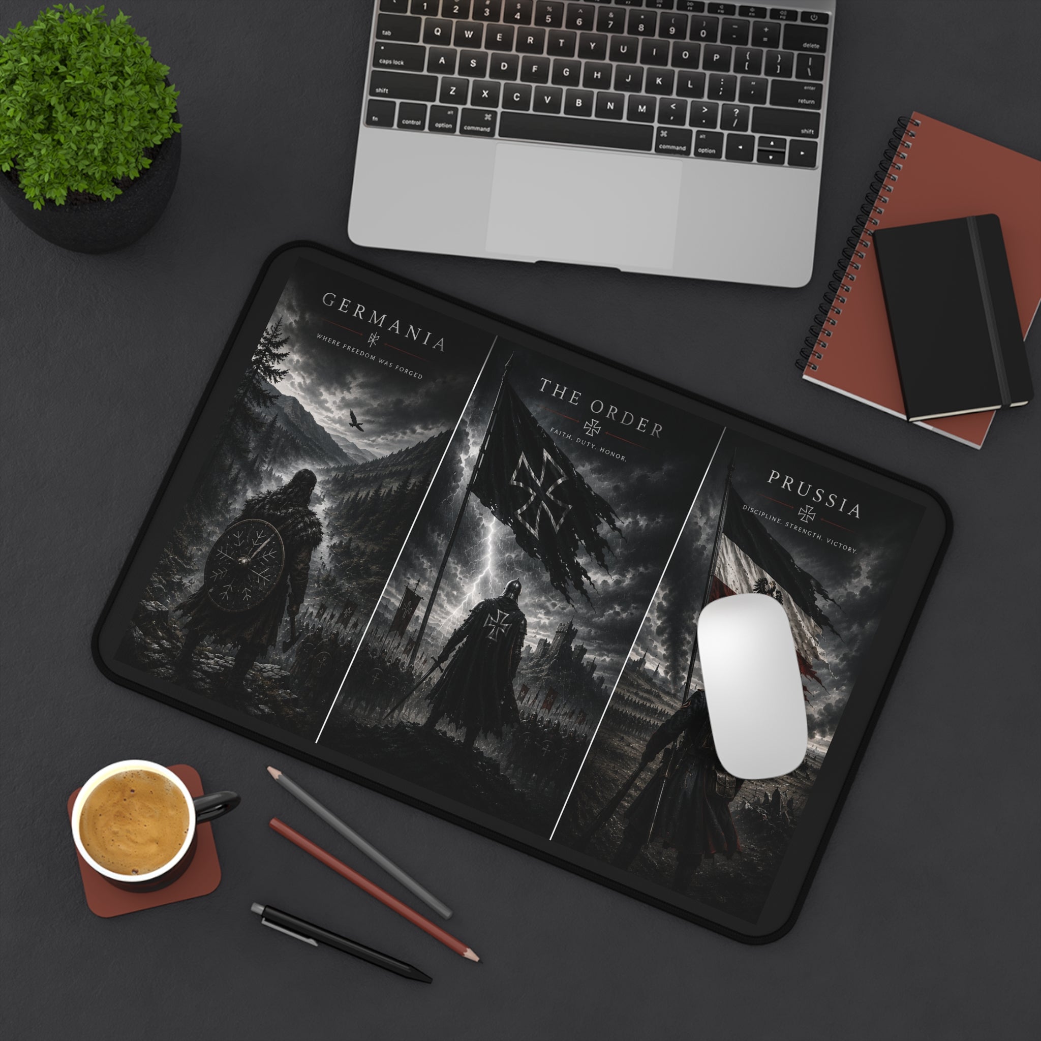 Medieval History Gaming Desk Mat | Germania, The Order & Prussia | Extended Mouse Pad