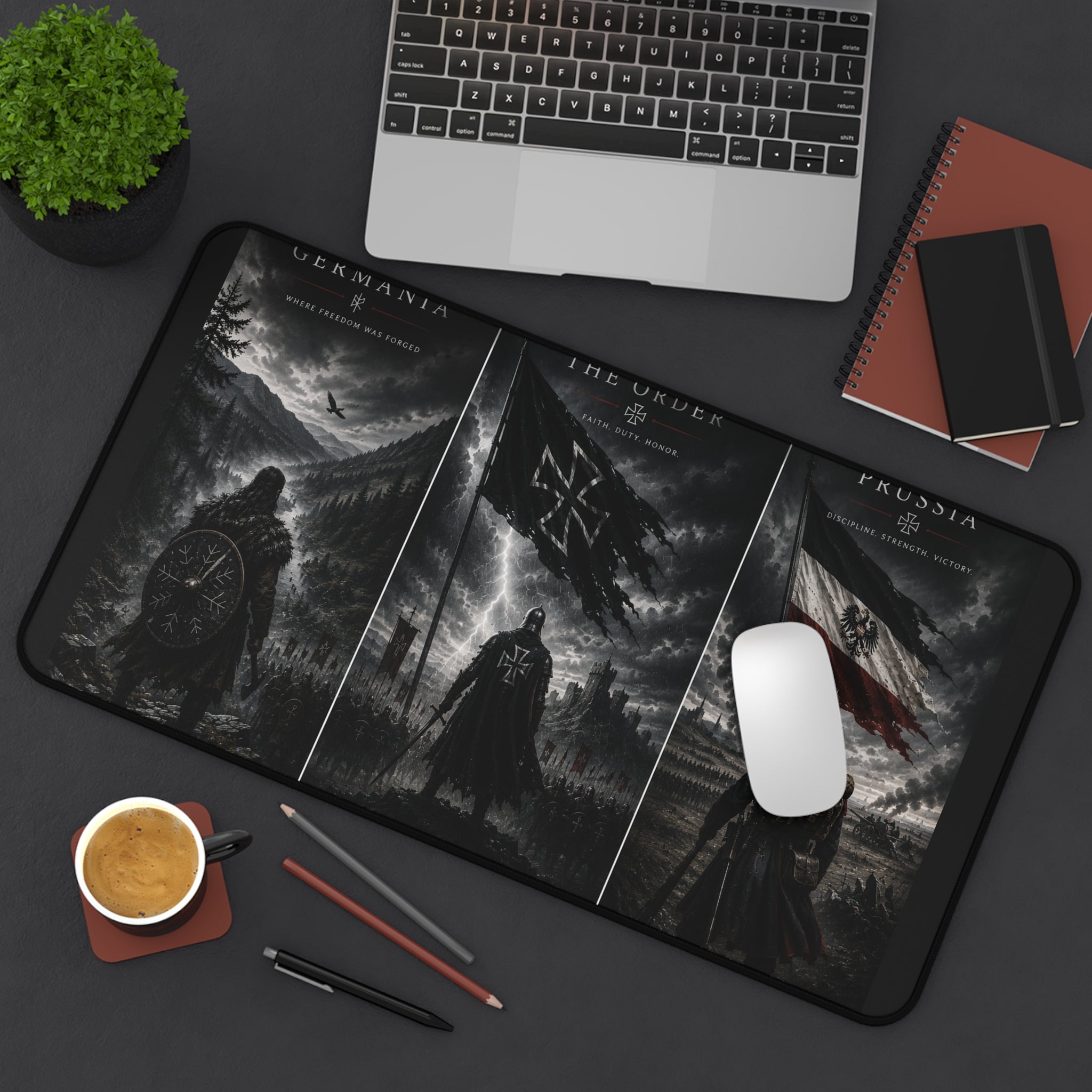 Medieval History Gaming Desk Mat | Germania, The Order & Prussia | Extended Mouse Pad